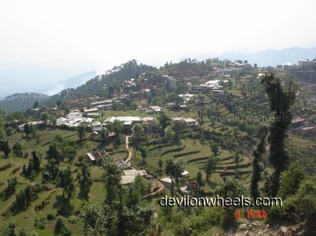 View of some towns through the Mcleod Ganj woods trail
